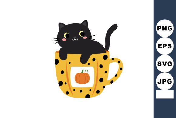 Adorable Cat Graphics for Cozy Autumn Branding