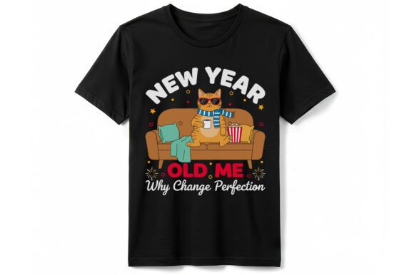 Celebrate the New Year with New Year Old Me Cat T-shirt Design