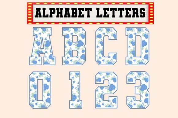 Coquette Blue Flora Alphabet: A Versatile Graphics Asset