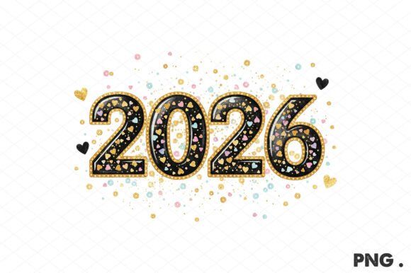 Elegant New Year 2026 Celebration PNG for Graphics