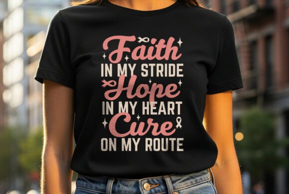 Empowering Faith Hope Cure Breast Cancer T-Shirt Graphics