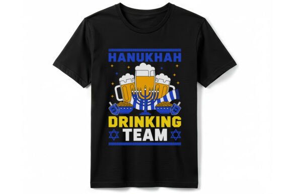 Hanukkah Drinking Team T-shirt: A Festive Graphic Design