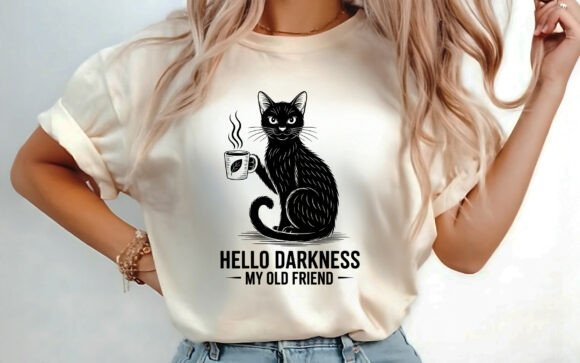 Hello Darkness My Old Friend: A Bold T-Shirt Design for Publishers