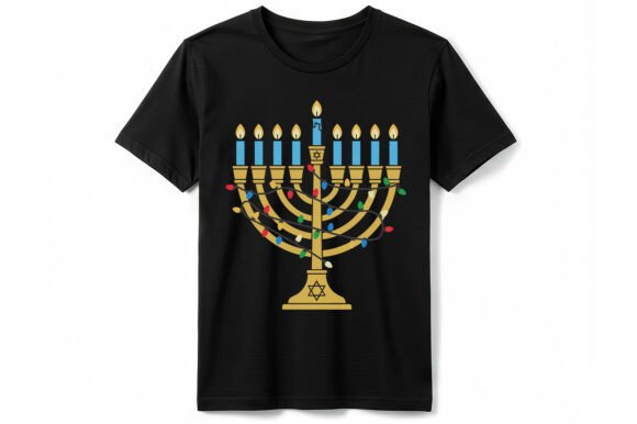 Menorah Christmas Lights T-shirt: A Festive Graphics Asset