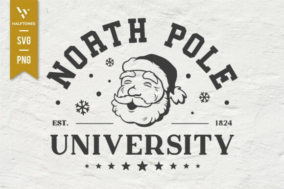 North Pole University Christmas Santa: Festive Graphics & Illustrations