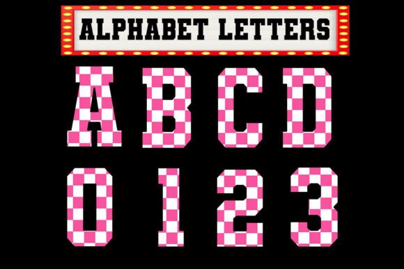 Pink Checkered Alphabet: A Versatile Graphic for Creative Projects