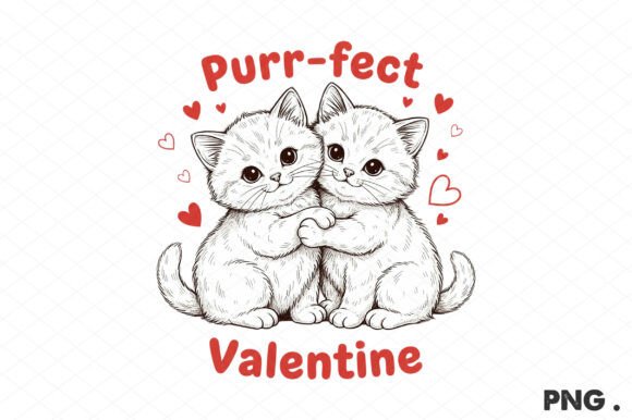 Purr-fect Valentine PNG: A Charming Graphics Addition