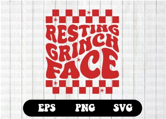 Resting Grinch Face Retro Png Design for T-Shirt Graphics