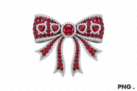 Sparkling Glitter Valentine Bow Png for Graphics & Illustrations