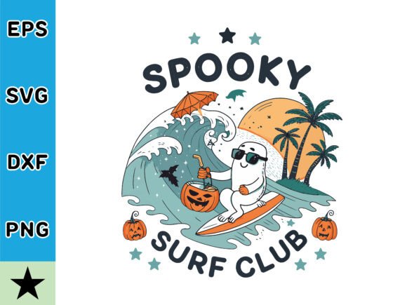 Spooky Surf Club T-Shirt Graphics: A Versatile Design Asset