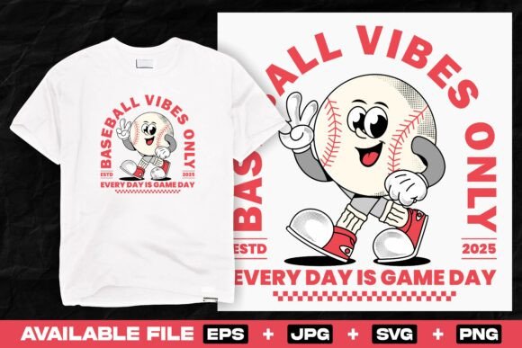 Vintage Baseball Mascot Illustration for T-Shirt Designs and Graphics