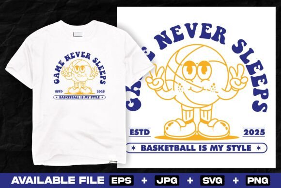 Vintage Basketball Mascot Character for T-Shirt Designs and Graphics