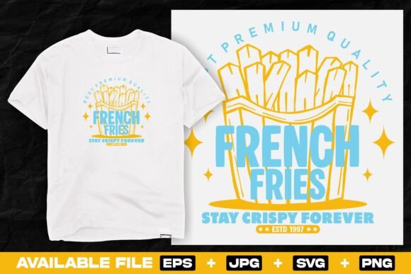 Vintage French Fries Urban Print: A Versatile T-Shirt Design